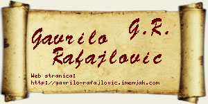 Gavrilo Rafajlović vizit kartica